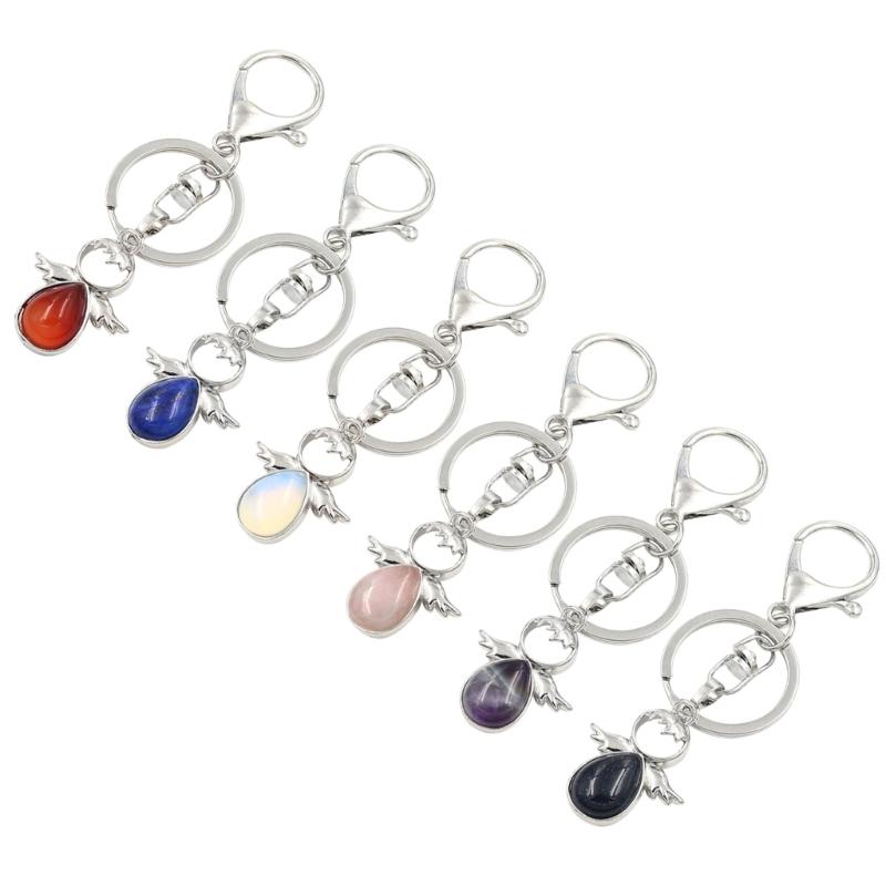 Handcrafted Angel Keychain with Crystal Cute Pendant Ornament Keyring Backpack Decoration Jewelry Gift for Women Girls