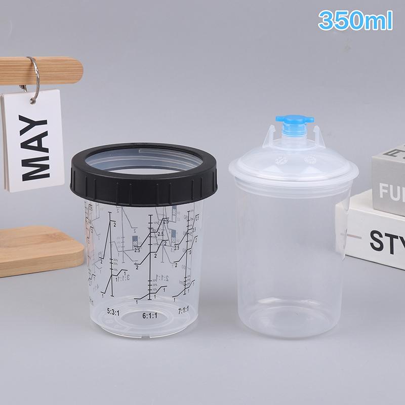 1Pc Paint Spray Cup 180/350/800ml Plastic Paint Mixing Cup Disposable Paint Cup Spray Pot Type Quick Cup