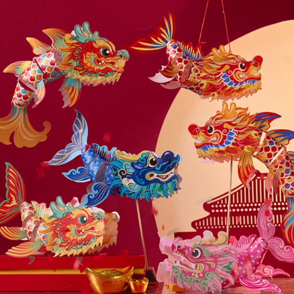 Handheld New Year Lantern DIY Projection Spring Festival Luminous  Lanterns  Kids Gifts