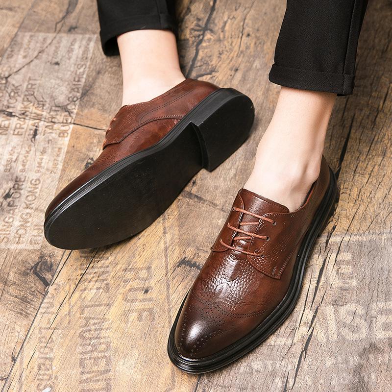 2025 Men's Large Leather Shoes - Autumn Business Casual, Size 37