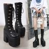 Platform 17cm Long Jockey High Side Cold Easy to Walk Cosplay [cnstone] Boots, Heel, Boots, Women's, Leg-Slimming, Boots, Adult, Heel, Lace-Up,