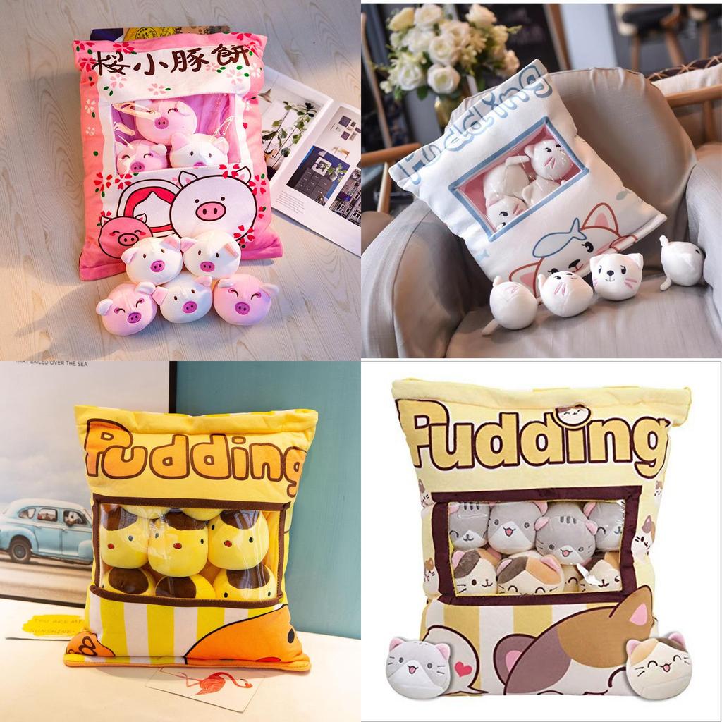 Cartoon Snack Bag Plush Pillow With Animal Shapes For Office Decor And Cozy Comfort