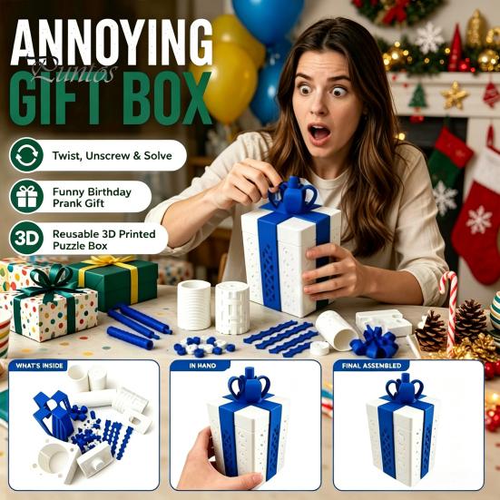 Money Holder for Cash Annoying Prank Puzzle Gift Box, 3D Printed Reusable & Card Office Ideas Holder, Hilarious Challenge Funny Surprise Birthday