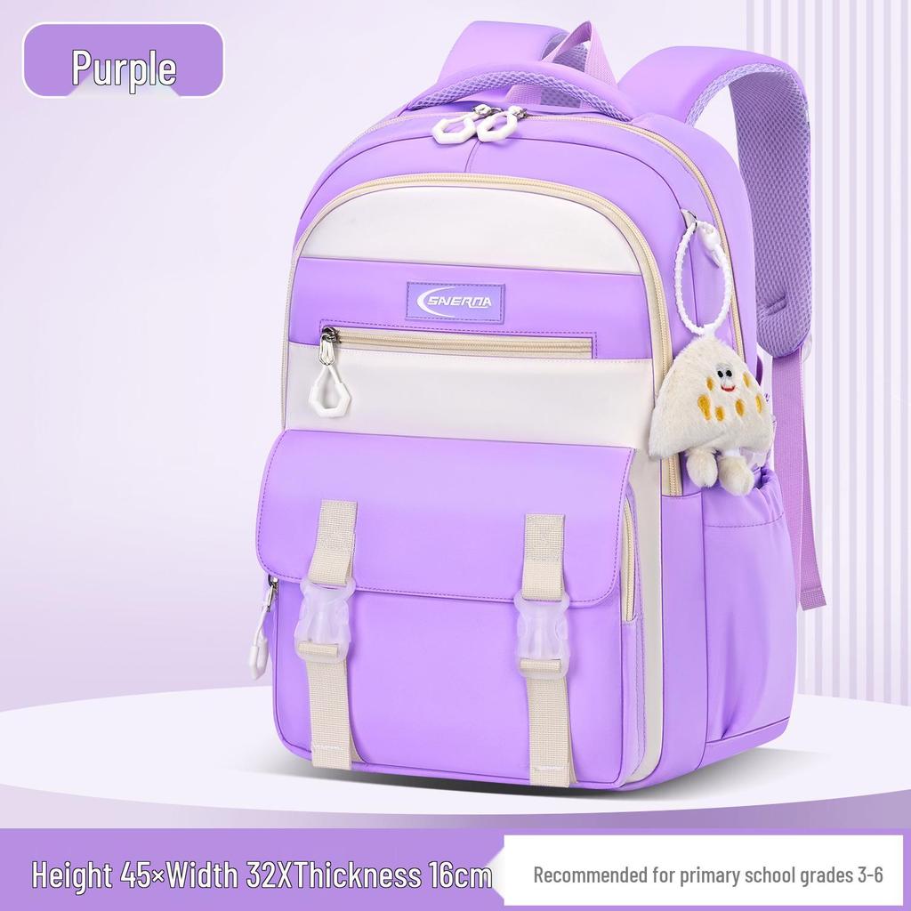 2025 Model Spine-Protecting Waterproof Backpack for Grades 3-6 – Expandable, Lightweight, Double Shoulder Design for Boys