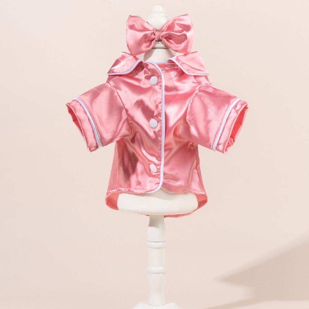 

Thin Fabric Pet Silk Pajamas XS/L Cat Clothes Luxury Dog Shirt Summer Season XS розовый