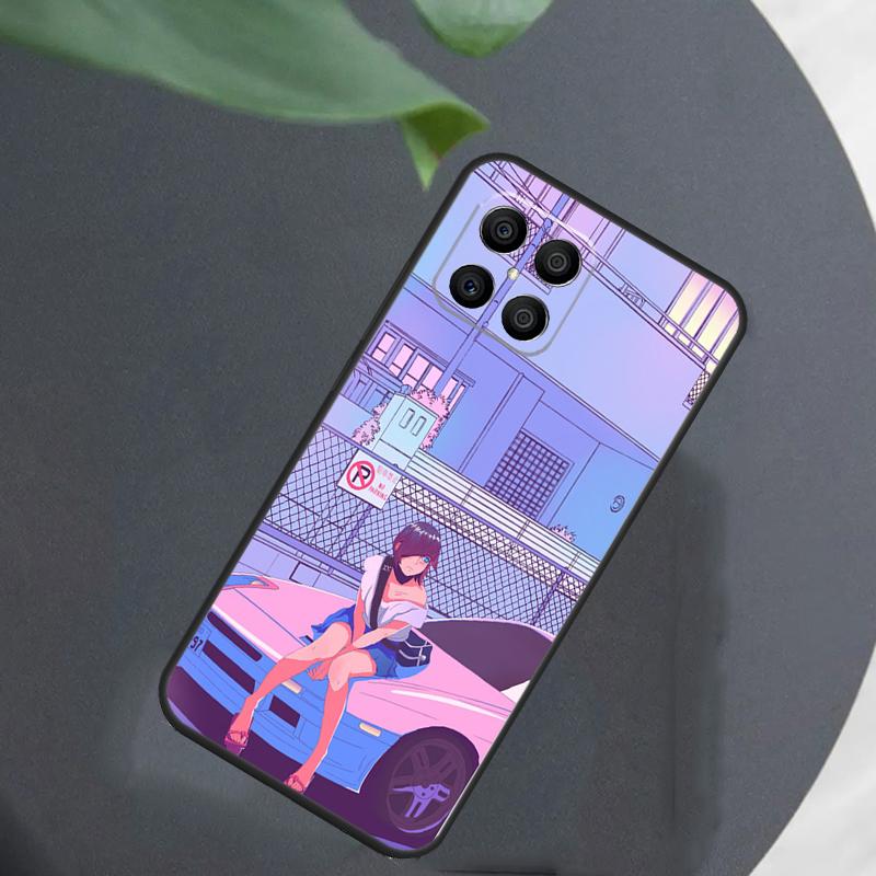 JDM Vaporwave Glitch Anime Pour Honor Magic 8 7 6 Pro Coque Pour Honor Win RT X9d X9c X9b X9a X8c X8b 50 70 90 200 400 Lite
