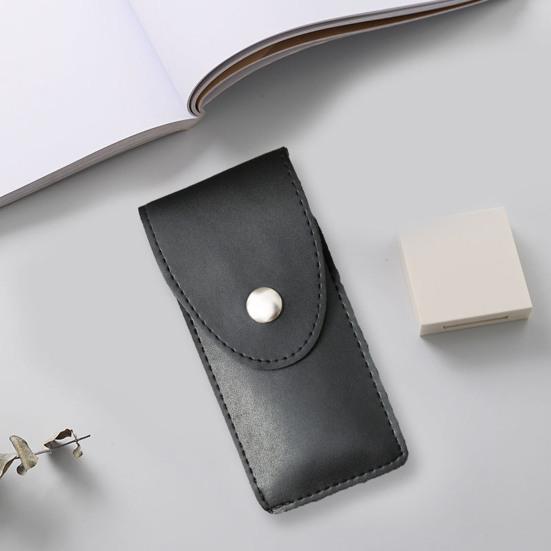 

Футляр для очков на ремне, компактный, износостойкий, с застежкой-кнопкой, чехол для очков из искусственной кожи для чтения, для наружного использования