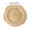 12.59" Gold Charger Plates Chargers With Floral Reef Plastic Round Ruffled Rim Dinner For Dinner Wedding Party Decoration