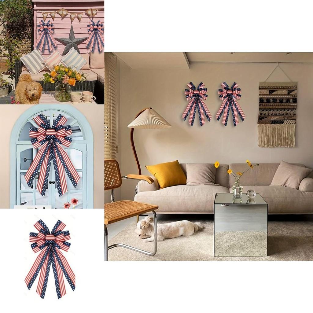 Elegante patriotische Schleife mit amerikanischer Unabhängigkeitstagsflagge Dekoratives Band für Feiern und Festlichkeiten im Innen- und Außenbereich