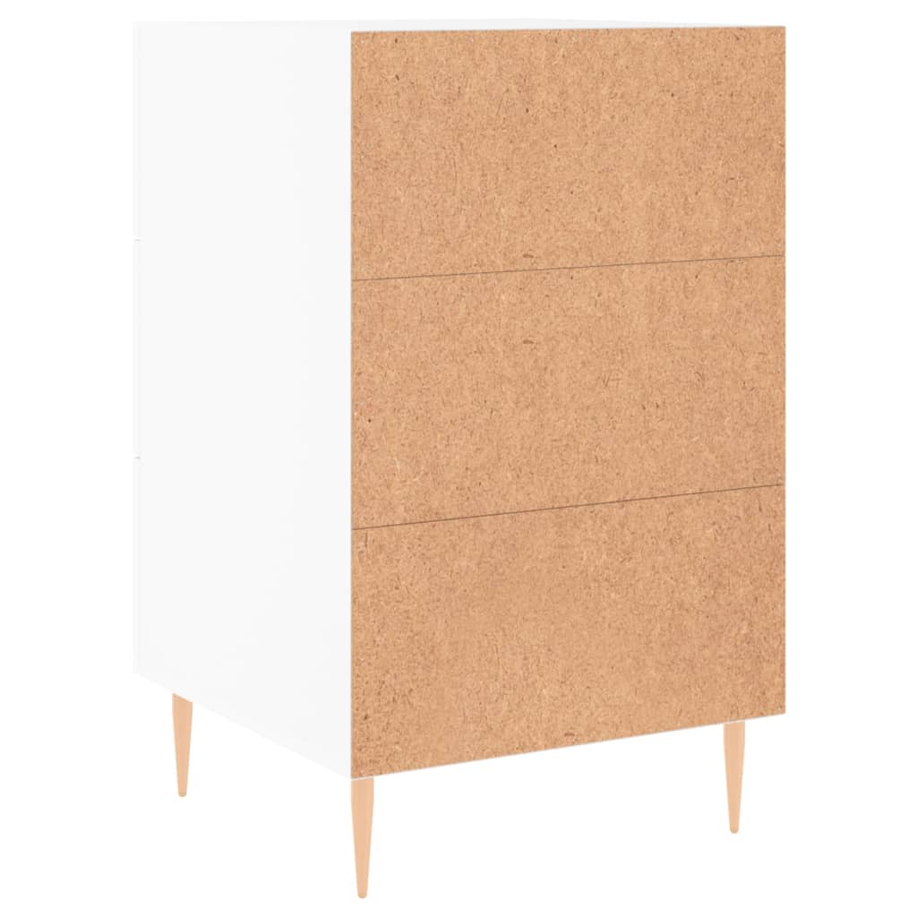Nachttisch, Weiß, 40x40x66 cm, Holzwerkstoff