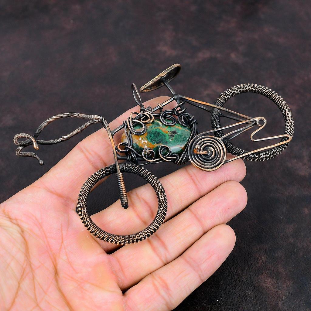 Cuprite Chrysocolla Pendant Copper Wire Wrapped Pendant Cycle Pendant Unique Copper Jewelry Gemstone Pendant Handmade Pendant Gift For Women