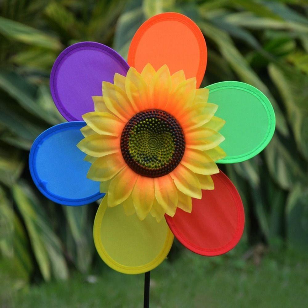 PVC Sunflower Windmill Multistyles Stake Standing Lawn Flower Pinwheel  Outdoor Party Picnic Decor