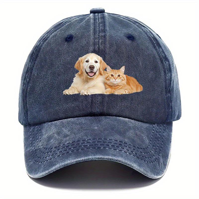 Dog and Cat Printed Baseball Hats Ideal Hats for Pet Enthusiasts Outdoor Sunscreen Versatile Styles for Men and Women