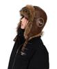 AAKAM Biker Leather Earflap Hat (Brown)