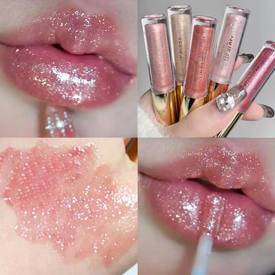 Moisturizing Lip Plump Sparkling Lip Gloss Water-glossy Mirror Lip Glaze Lip Makeup Cosmetics