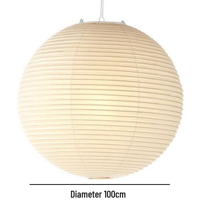 Noguchi Yu Japanese Paper Lantern - Round Pendant Lampshade for Living Room, Dining Room, Cafe, Guesthouse, Clothing Store, Wabi-Sabi Style.