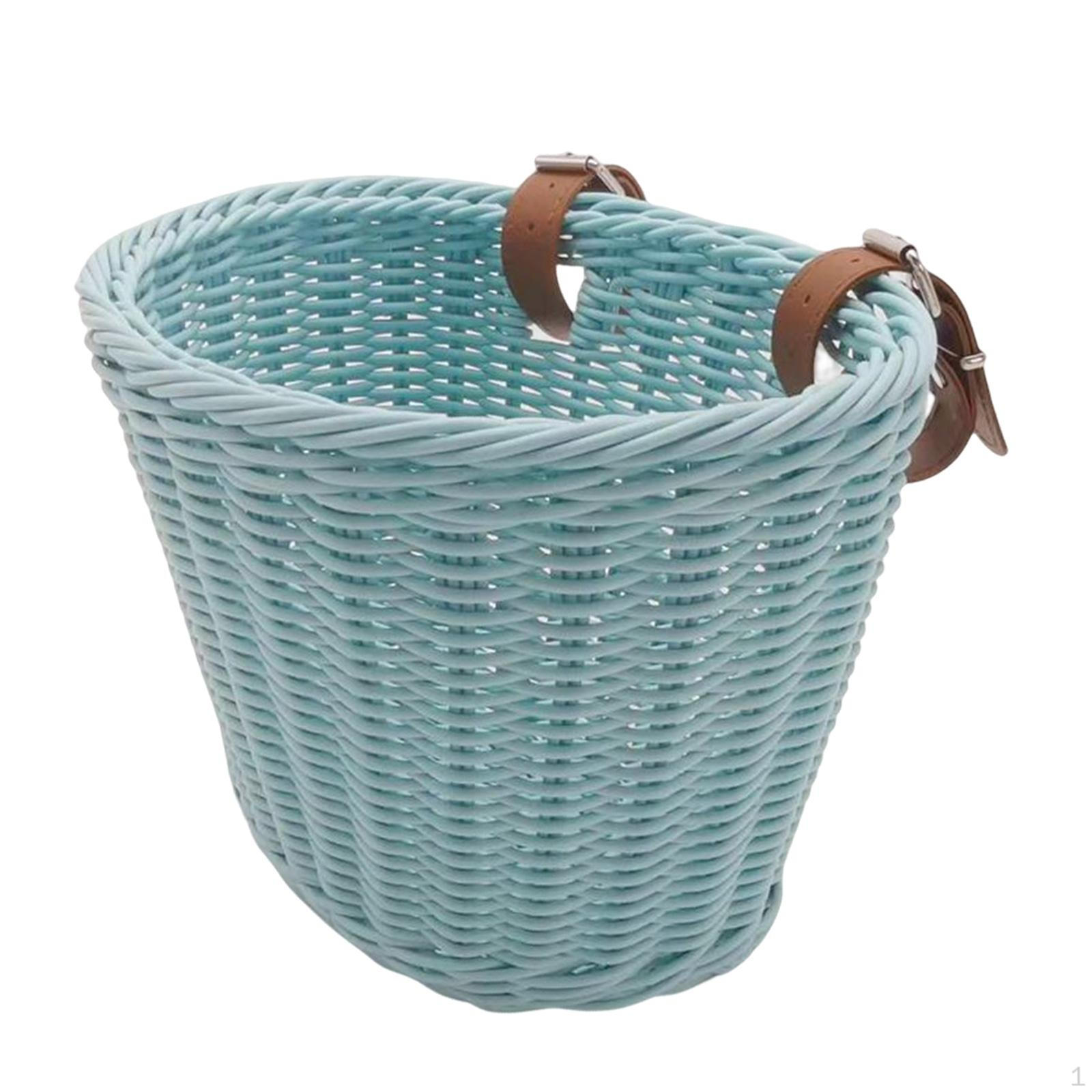

Bicycle Basket, Front Handlebar Hand-Woven, Multi-Purpose, Fits Most Bikes, синій