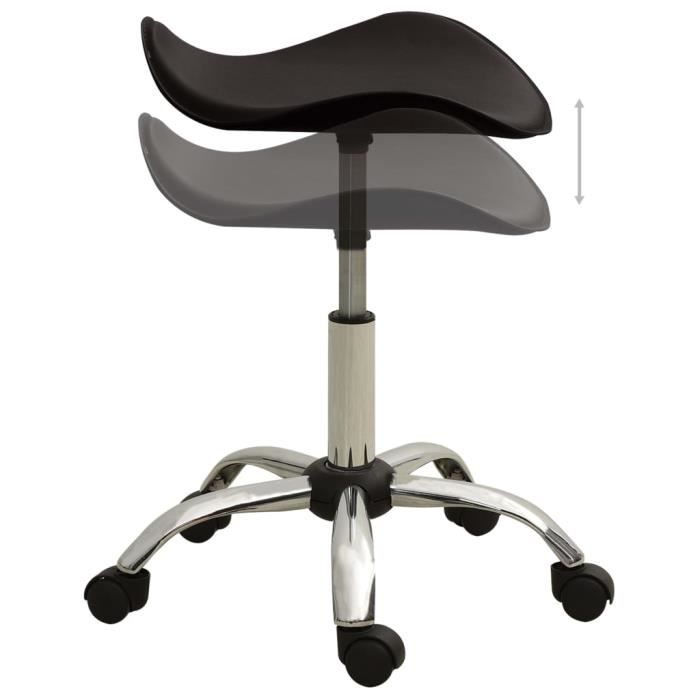 Tabouret - VIDAXL - Marron - Similicuir - Hauteur réglable - Pivotant
