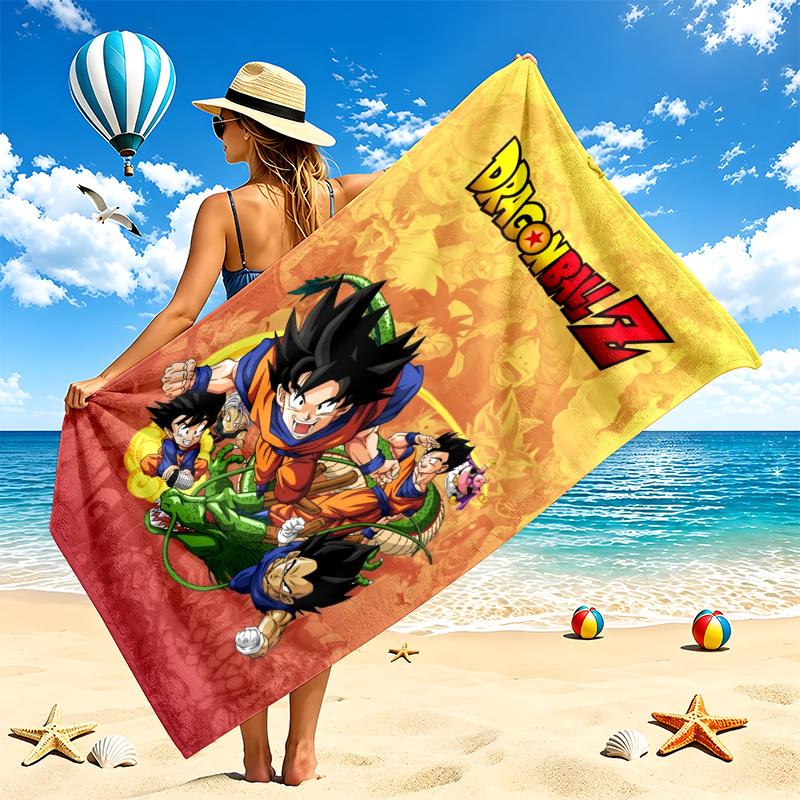 Dragon Ball Beach Towel Quick Dry Soft MicrofiberSand Resistant Oversized Cabana Bath Sheet for Swimming Pool Travel Gift