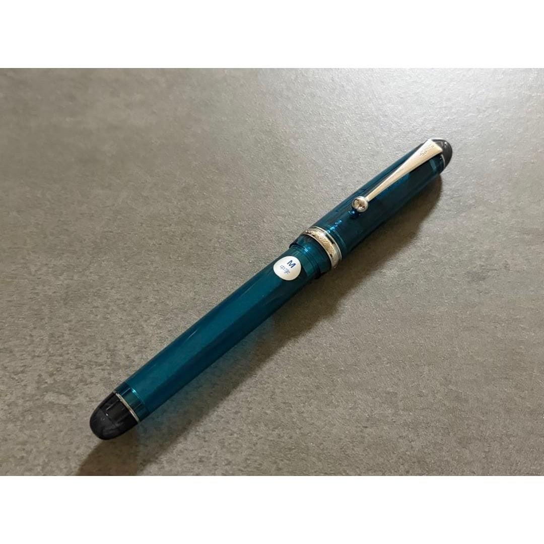 Pilot Custom 74 Turquoise Green Clear Transparent M Fountain Pen
