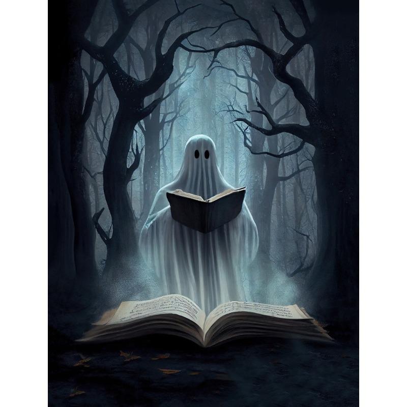 Fun White Ghost Dark Academy Halloween Horror Retro Posters Prints Canvas Painting Wall Art Picture Living Room Home Decor