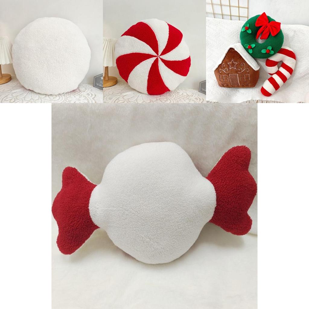 Adorable Cartoon Plush Christmas Snow House Wreath Snowflake Cushion Toy Gift