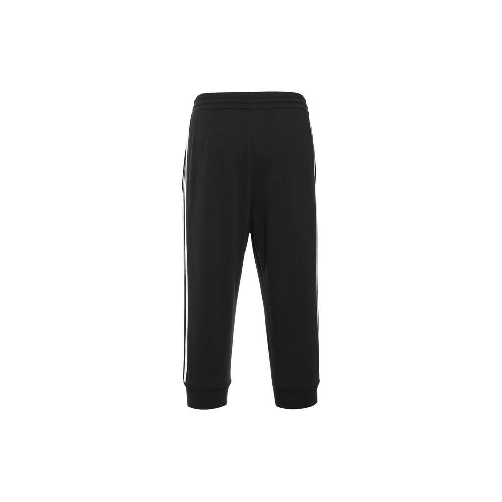 adidas Essential 3-Stripes Knit Cuff 3/4 Sweatpants Men Bottoms Black GK8987