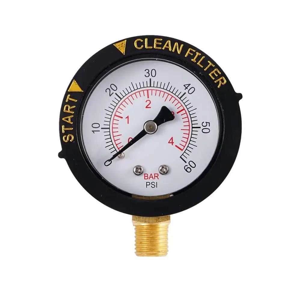 

0-60 PSI Мини-манометр для бассейна СПА Фильтр для воды BSP Цилиндр давления NPT ZG Манометр для измерения песка 0-60PSI Z6I8 чёрный