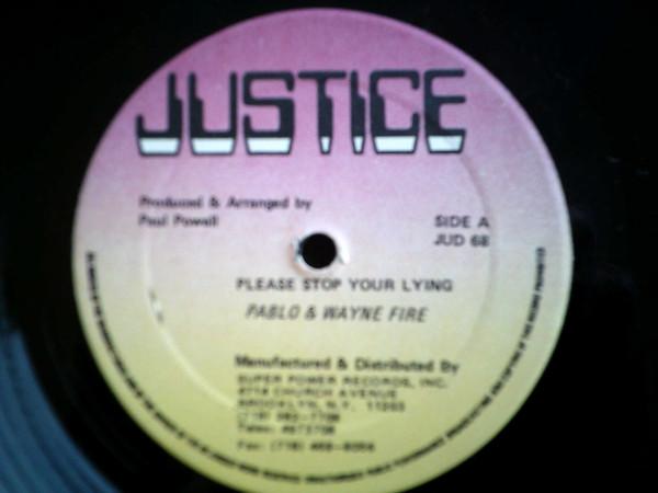 

LP Record PABLO WAYNE FIRE Please Stop Your Lying JUD68 Justice Non Japan Reggae Ska Dub Used