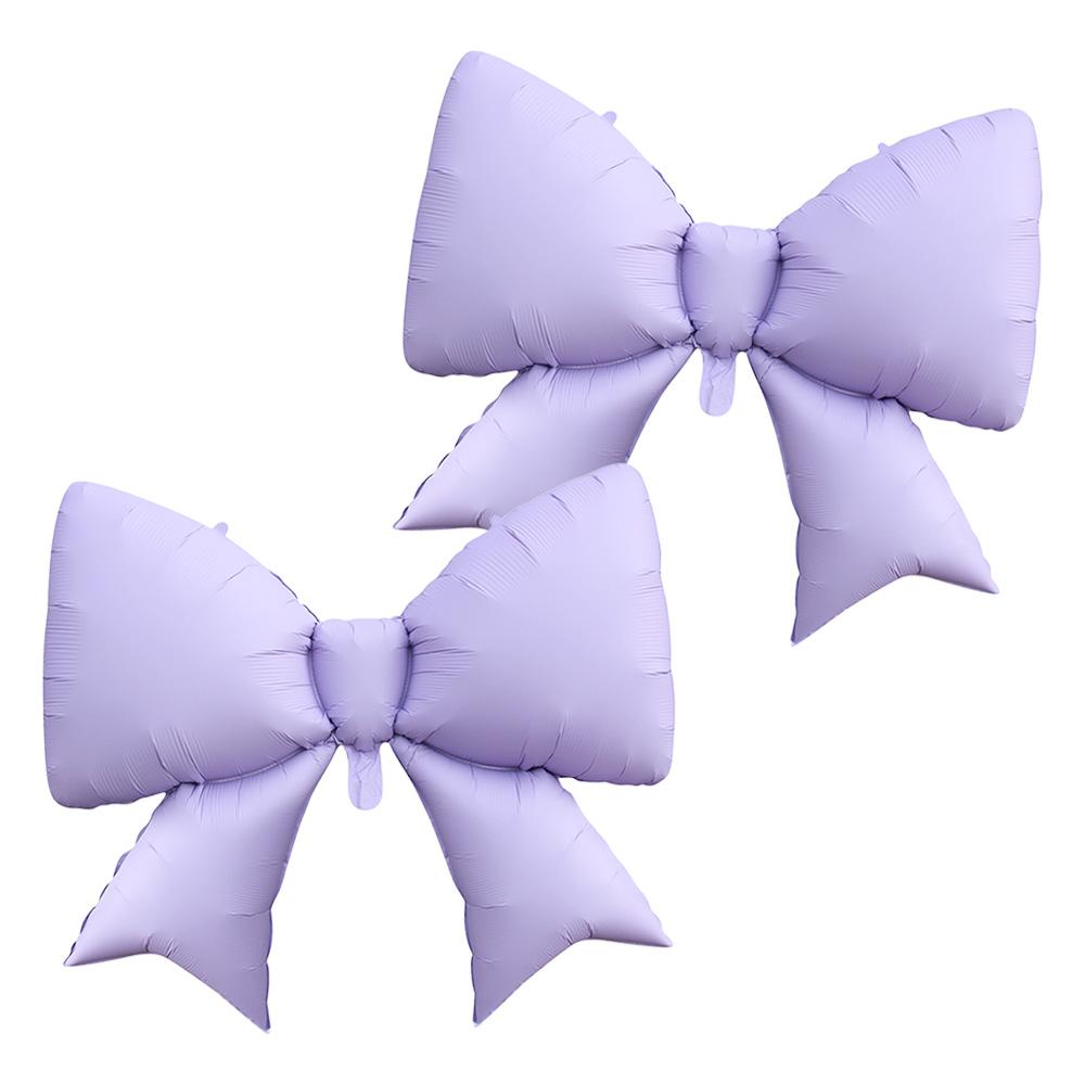2-Pack 39inch Matte Purple Balloon with Bow, Extra Large Bow-Shaped Foil Balloon, Suitable for Birthday Parties, Bachelor Parties, Christmas, Other