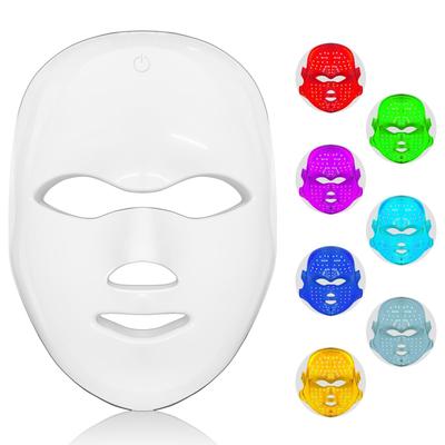 7-Farben LED-Lichttherapie-Maske Kabellose wiederaufladbare Maske Anti-Aging Photonisches Gesichtsgerät für den Heimgebrauch