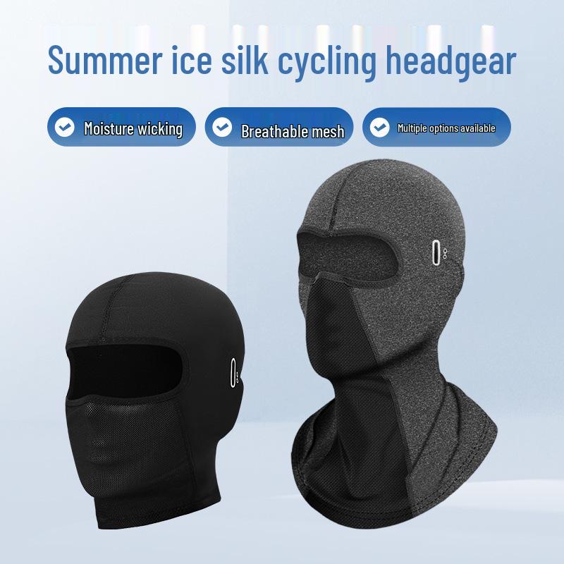 Ice Silk Motorcycle Balaclava: Thin, Breathable, Quick-Drying Face Mask for Men and Women - Sun and Dust Protection, Ideal for Spring and Summer.