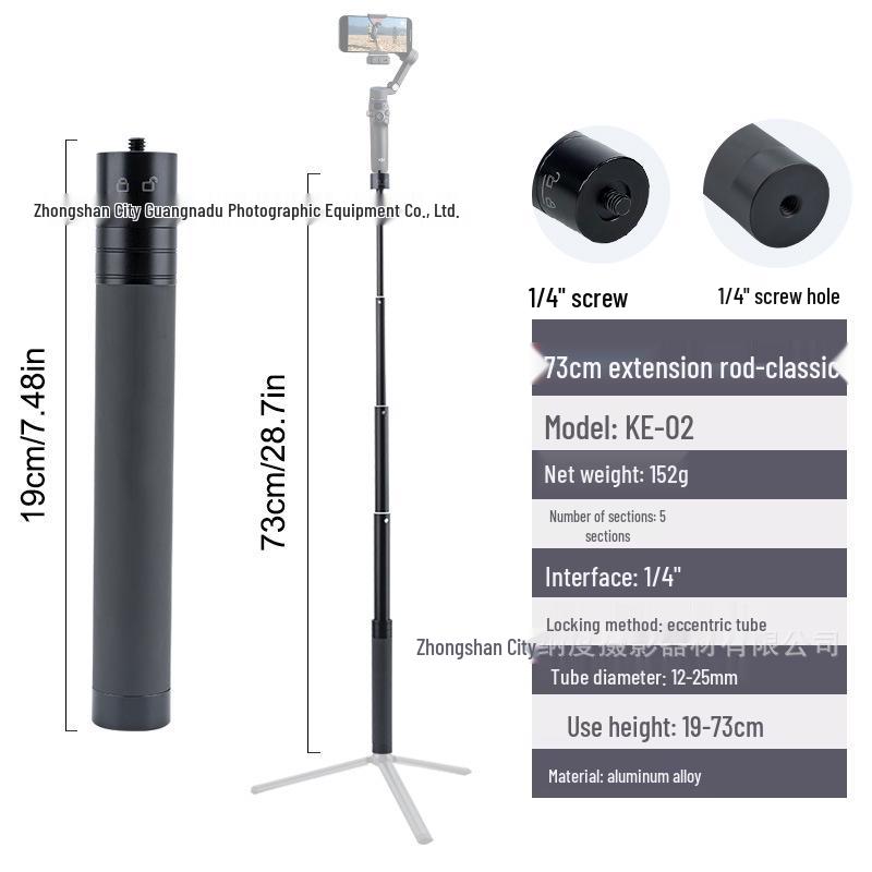 Universal DJI Feiyu Extension Pole Stabilizer for Camera & Phone - Handheld Selfie Stick Stand.