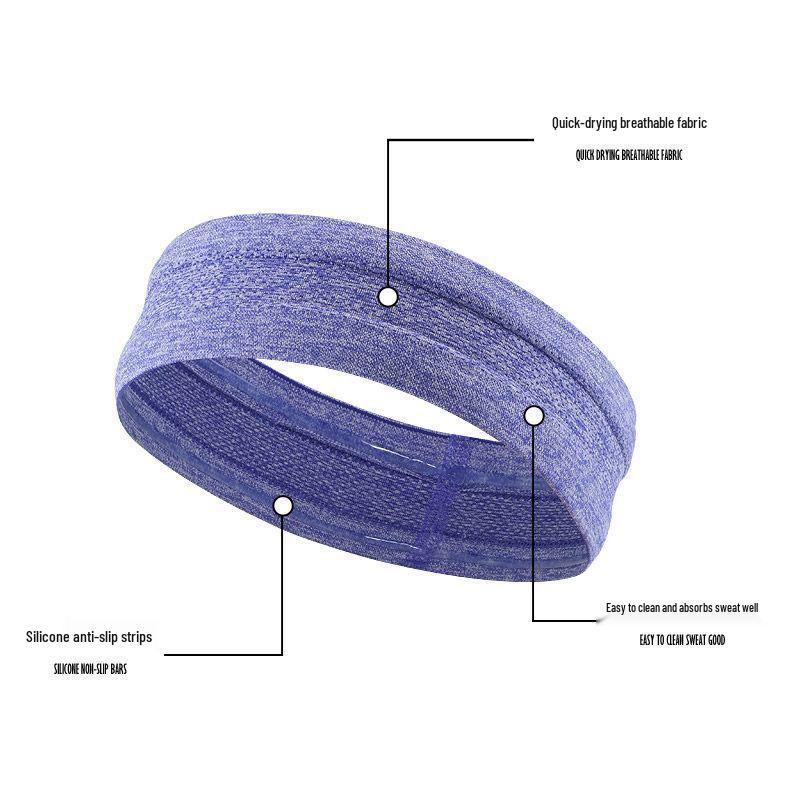 Non-Slip Silicone Running & Yoga Sweatband - Absorbent, Seamless Sport Hairband