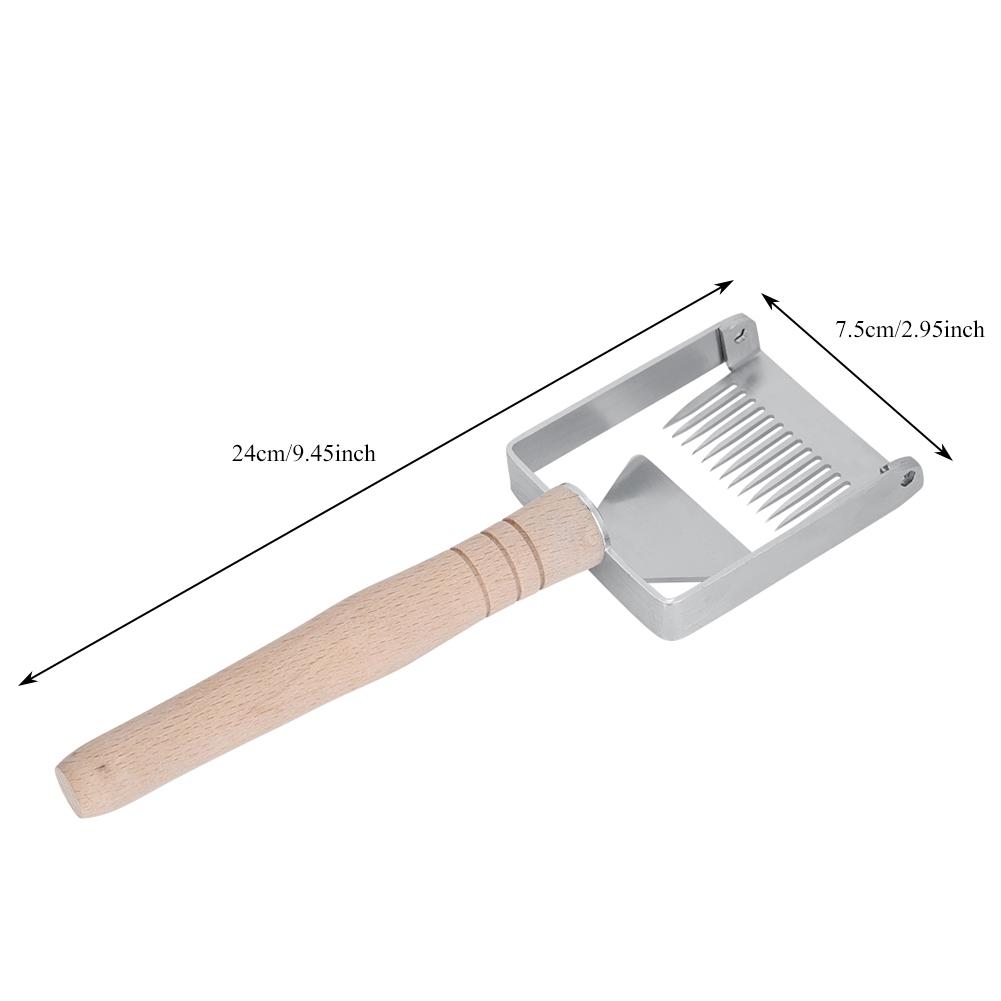 Honeycomb Honey Stainless Steel Scraper Beekeeping Tine Uncapping Fork Hive Wooden Handle