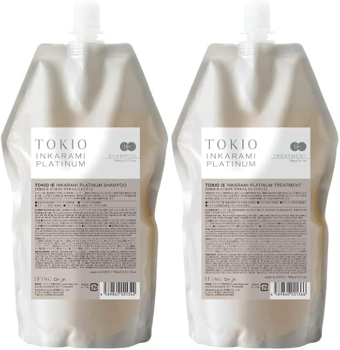 

TOKIO IE Inkarami Platinum Shampoo 700ml & Treatment 700g Refill Set with Original Pocket Tissue