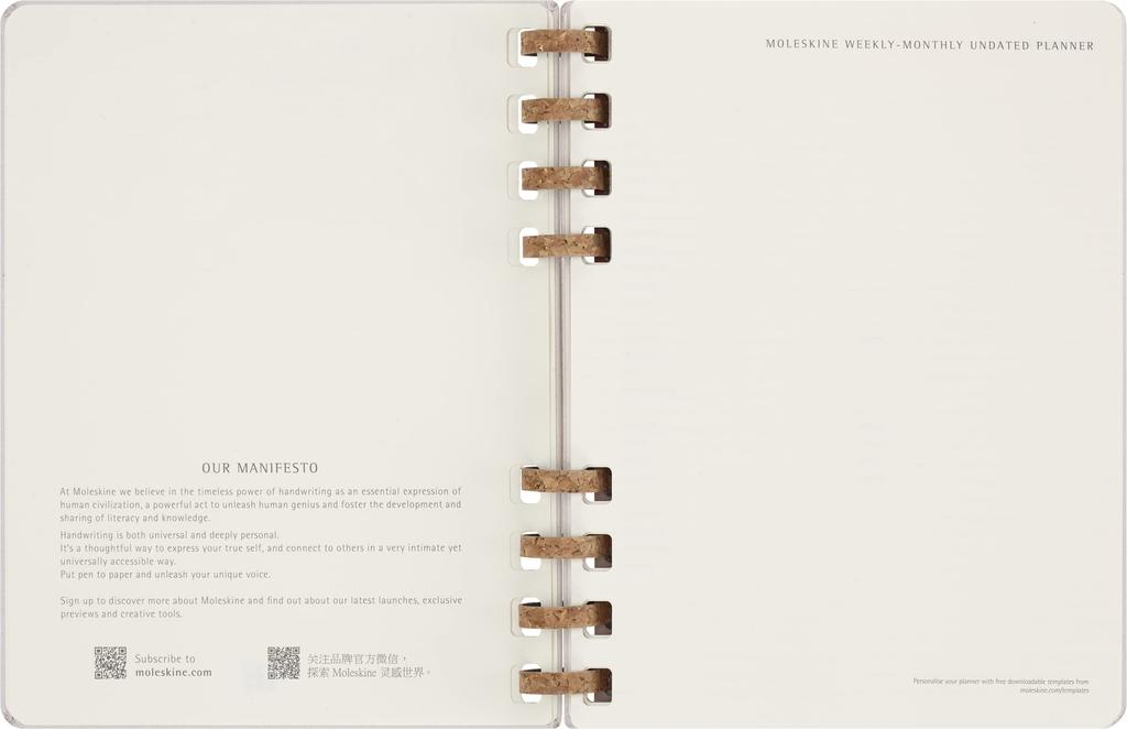 Moleskine Undated Spiral Life Planner Hardcover XL Size wide x Crushed Grape DHUNDSPD2312MWH4 (20.4cm 25.2cm long)