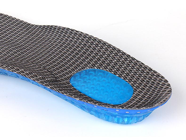 Silicone Heel Shock-Absorbing Breathable Sports Insole with Cuttable Forefoot Latex EVA for Summer Running