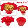 Foldable Silicone Popcorn Bucket Collapsible Snack Bowl Portable and Space Saving Design for Easy Storage and Use At Home or Outdoor Activities