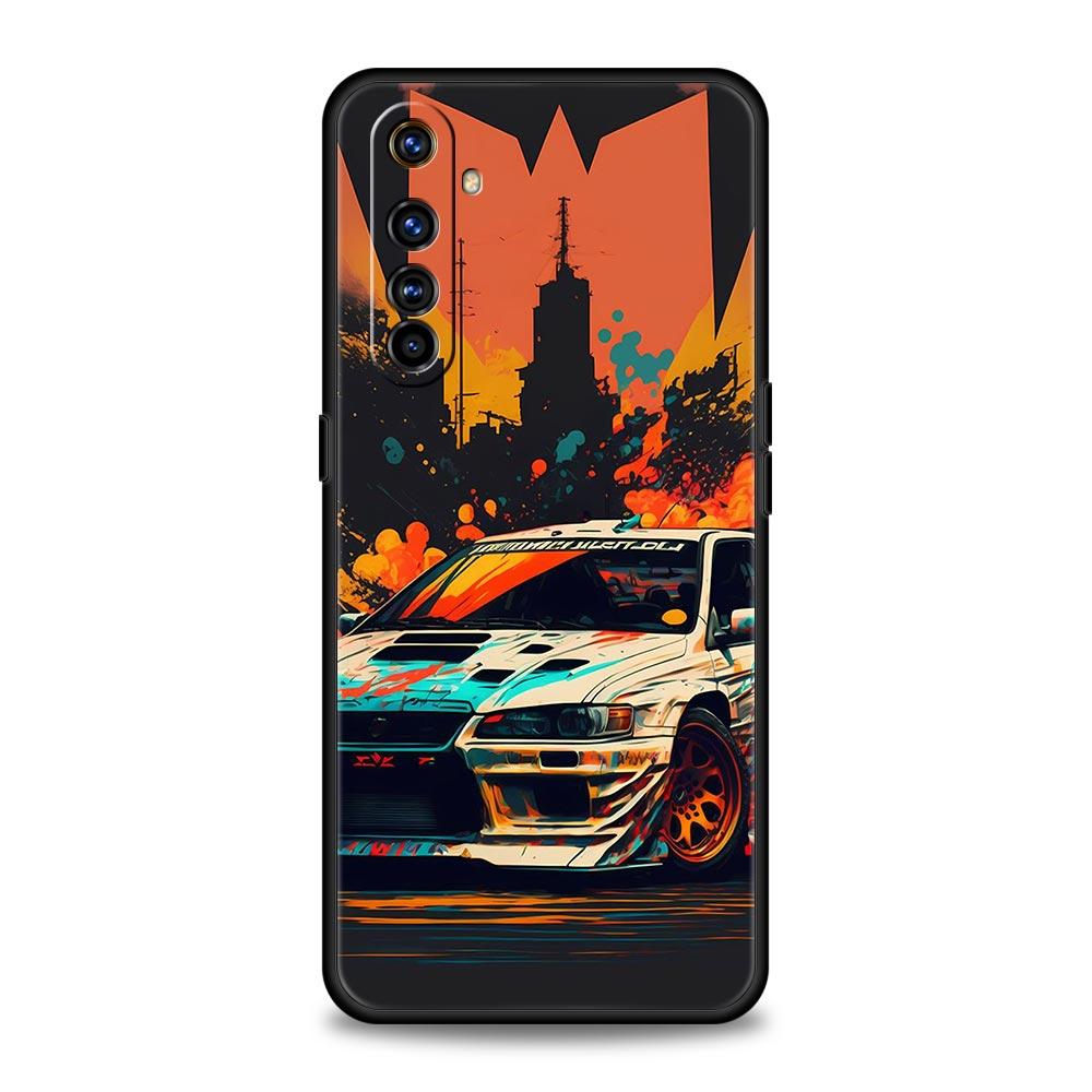 For Realme 10 9 8 5G 7 6 GT2 Pro Plus 9i 8i C21 C11 C25 C35 Sports Car JDM Tokyo Drift Phone Case For Realme GT Neo 2 3 3T Cover