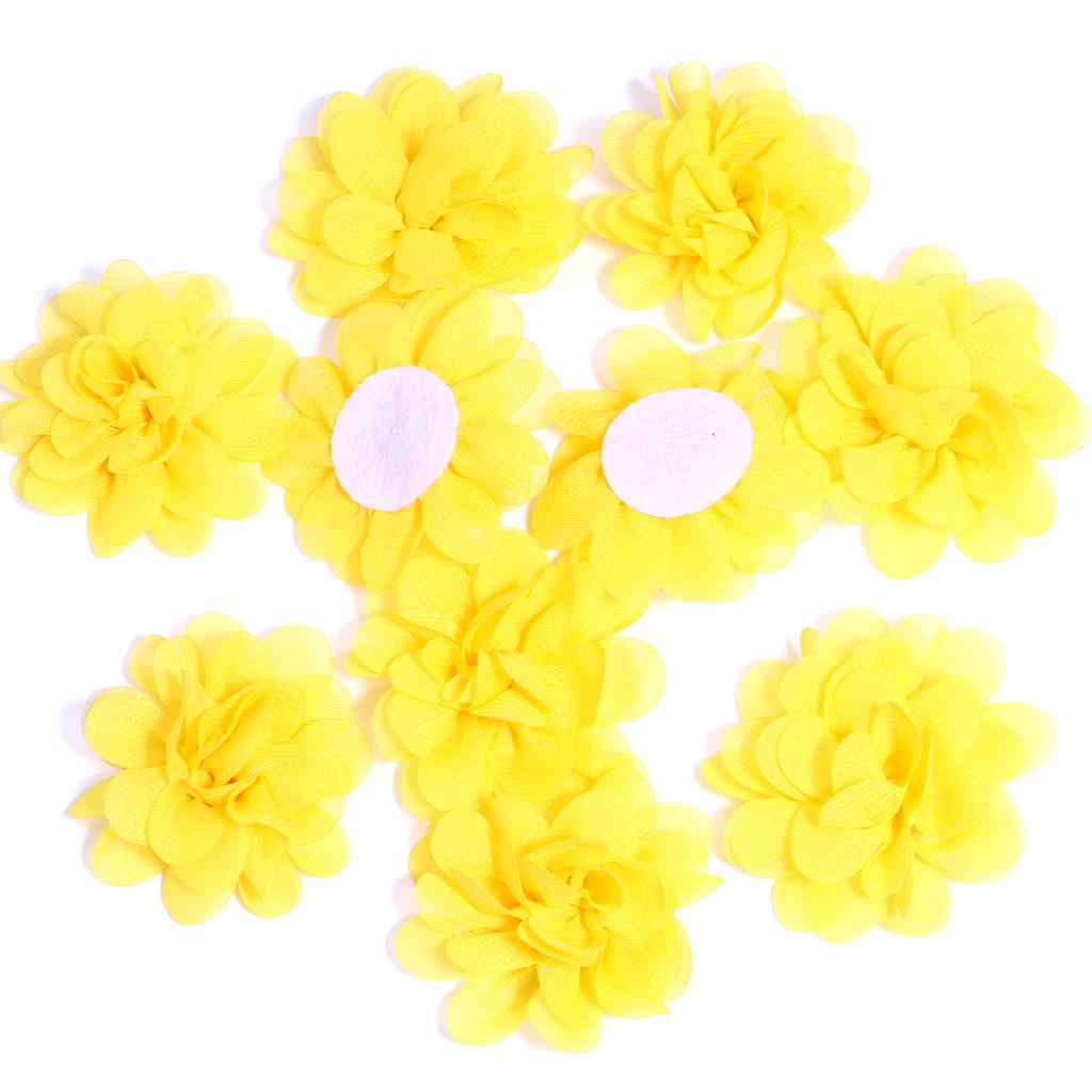 10pcs/lot 5cm Colorful Chiffon Fabric Flowers For Wedding Party Decoration Artificial Flowers For Dress Crafts Decoration