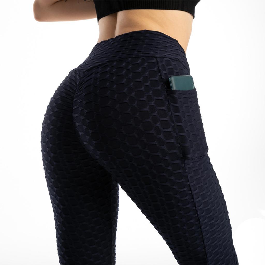Women Fashionable Pocket Yoga Pants High Elastic Hip Lifting Slim And Sweat Pant