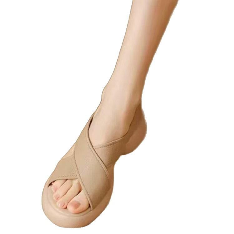 Cross-strap Platform Sandals Women's 2025 Summer New Women's Shoes White Sandals Roman Beach Sandals Children's Summer