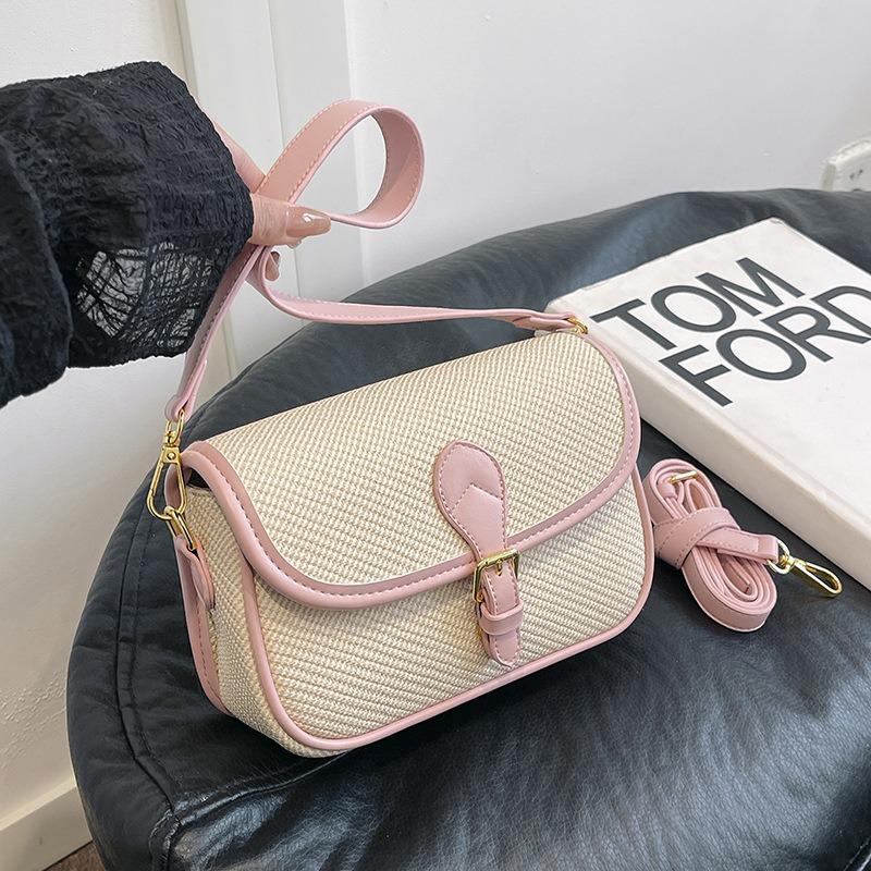 Bag women's high-end sense spring and summer new contrasting color underarm baguette bag commuting versatile shoulder messenger bag