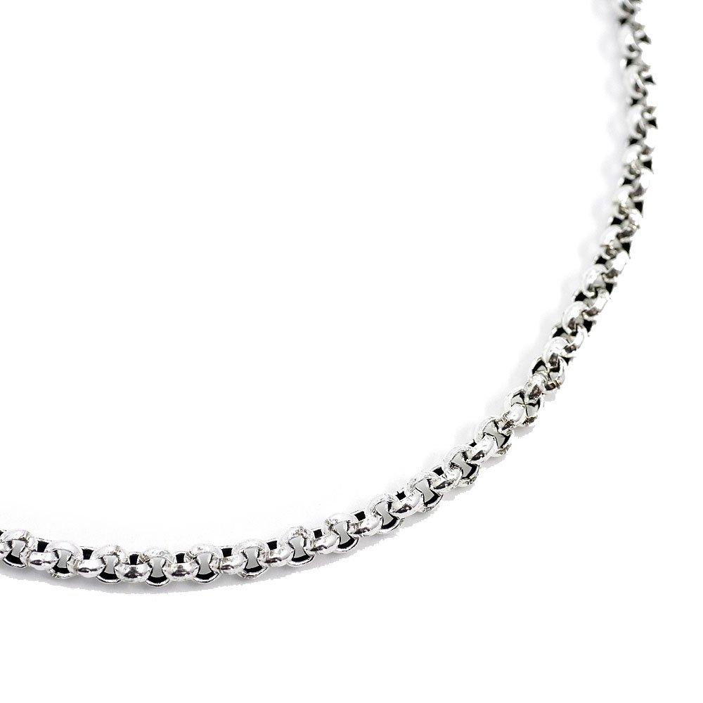 Silver One 925 Silver Round Necklace Chain for Men [Silver, 3mm Wide, 51cm Long]