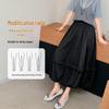 Bailuyu Sweet Style Ruffle Hem Elastic Waist Long Skirt