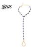 Dripping Glaze Bracelet High Saturation Blue White Eye Shape One-piece