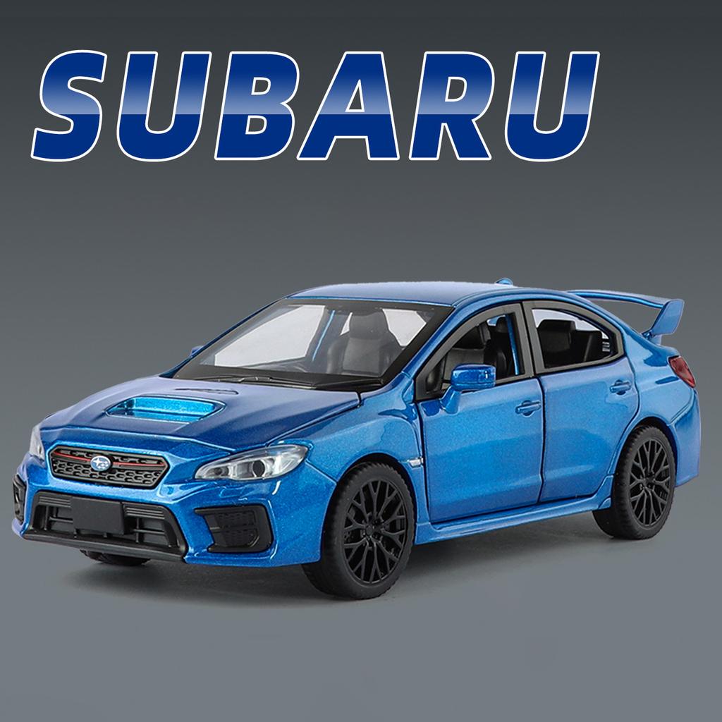 1/30 Subaru STI WRX Alloy Car Model Sound and Light Pull Back Children's Toy Collectibles Birthday Gift