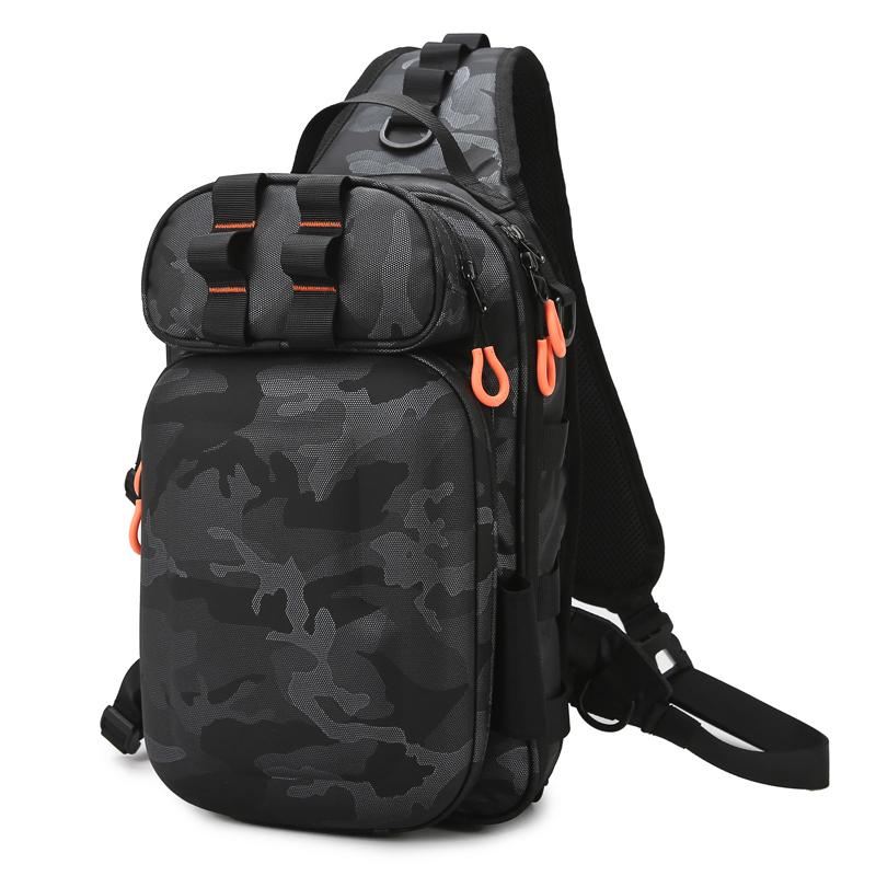 Hard Shell Tactical Backpack Camping Fishing Lure Bag with Rod HolderChest Bag Waist Outdoor Hiking Men Travel Fanny Pack Molle