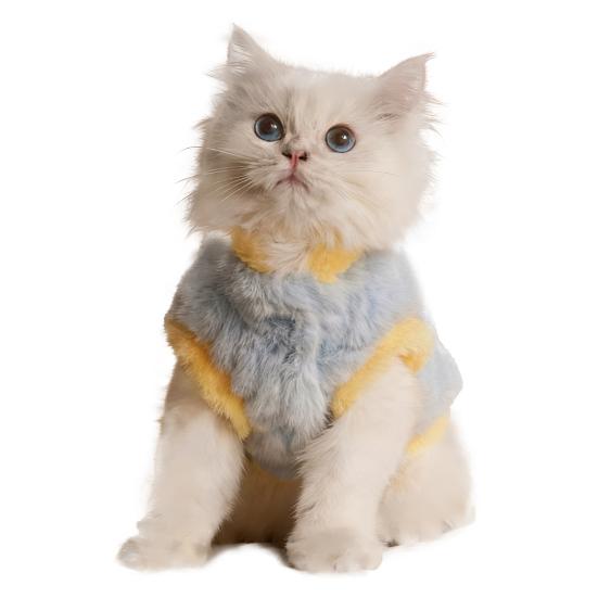 

Кошки Пушистый Жилет Зимний Теплый Наряд Кошка Повседневная Одежда Пушистые Питомцы Пальто Милый Свитер для Собаки для Девочки Мальчика Котят Щенков Маленьких Собак XL синий